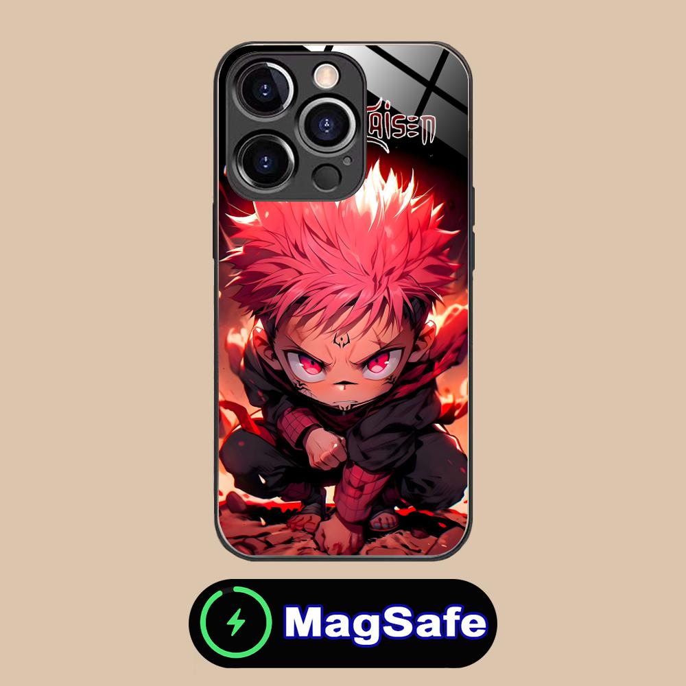 Jujutsu Kaisen Sukuna Handyhülle für iPhone 17 16 15 14 13 12 11 Pro Max Plus Mini MagSafe Glas Farbige Hülle Hülle iPhone 12 mini