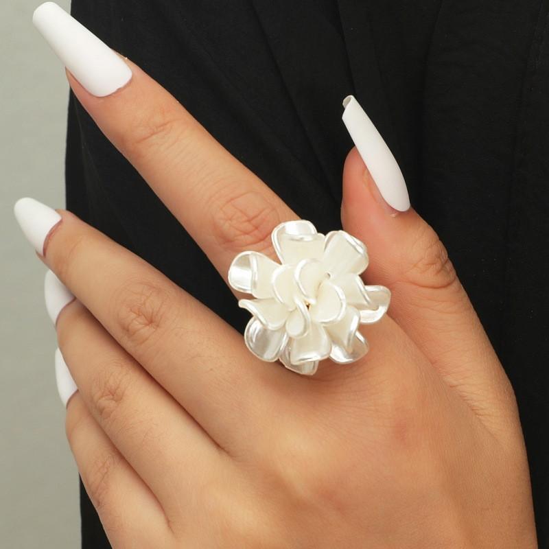 Ring Geschenk Verstellbarer Ring Ringfläche Ring Geburtstag Feiertagsgeschenk Zubehör One Size weiß