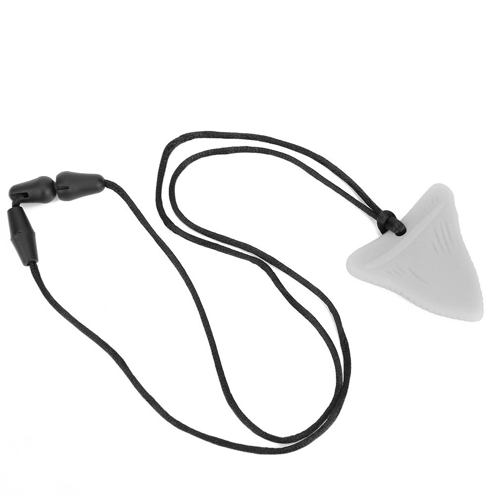 Silikon Zahnen Halskette Baby Kauen Halskette Spielzeug Autistische Kinder Beißring Anhänger Halskette Perle weiß