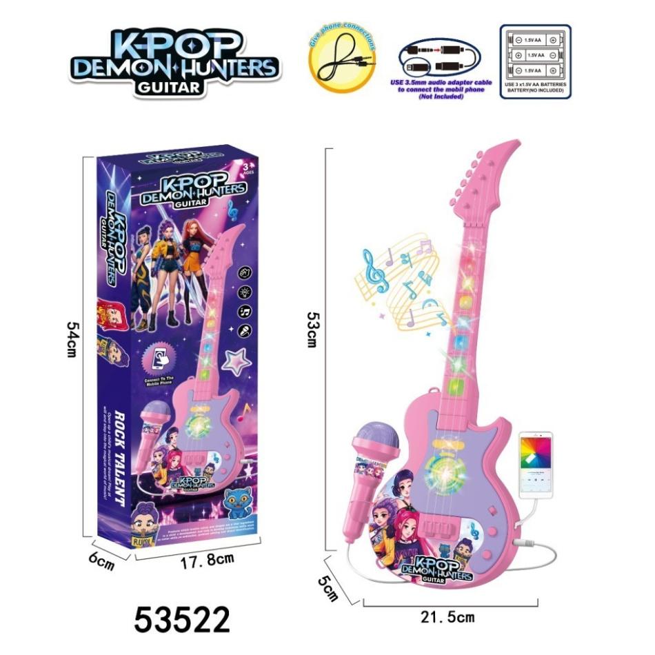 Kpop Dämonenmusik Mikrofon Kinderspielzeug mit Licht Mikrofon kann Lieder abspielen Spielzeug Halloween- und Weihnachtsgeschenke für Kinder