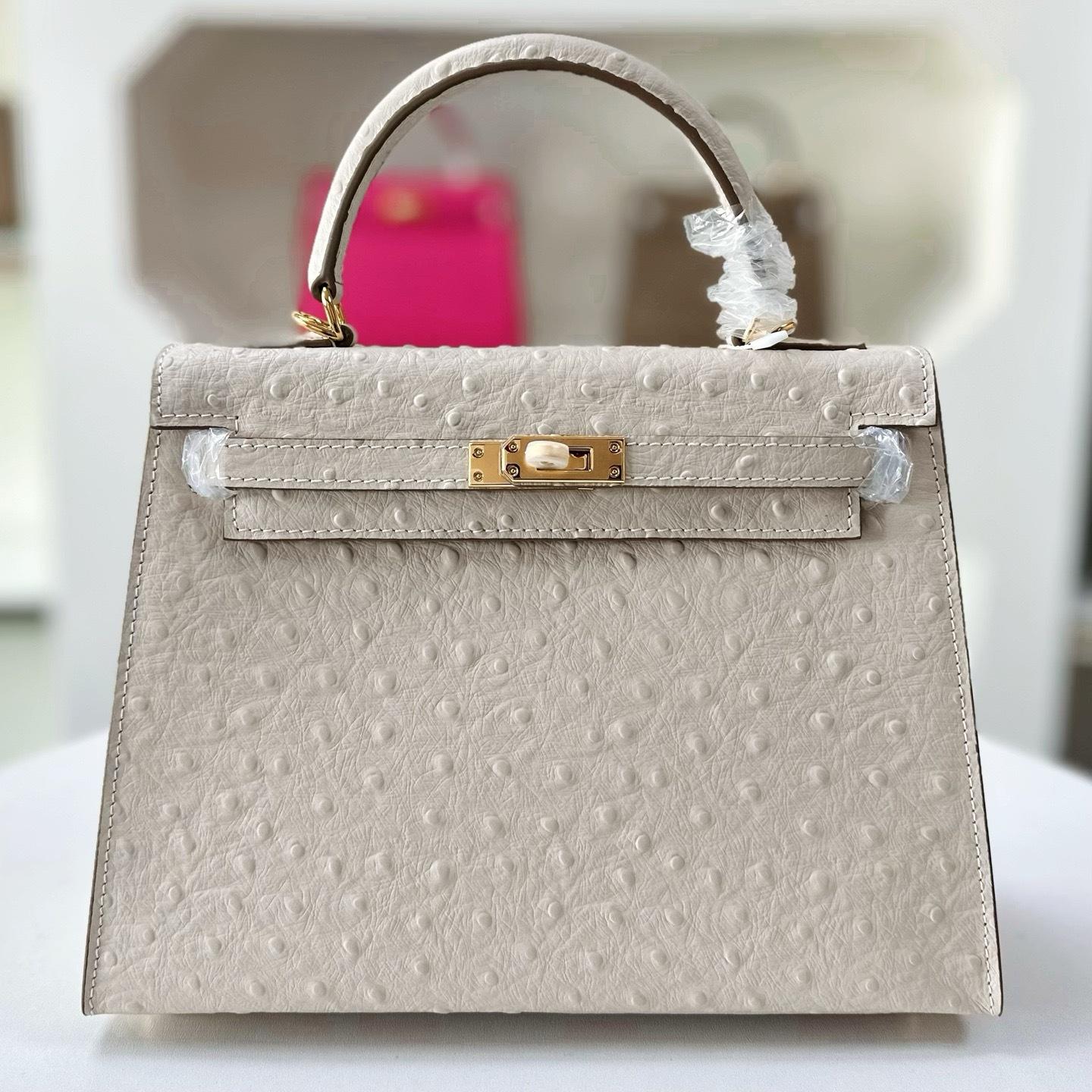 Tasche Damen 2026 Koreanische Ausgabe Südafrikanisches Straußenmuster Tasche Damen Leder Handtasche Leichter Luxus Eine Schulter Crossbody Handtasche 19x6x13cm