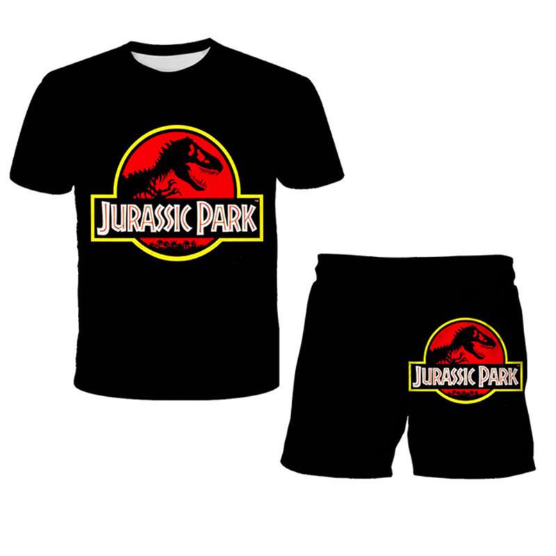 Kinder Dinosaurier Kleidung Sets Baby Junge Jurassic Park 3 Kleidung Mädchen Kurzarm T-shirt + Hosen 2 stücke Anzüge jungen Kleidung 1-14T 140