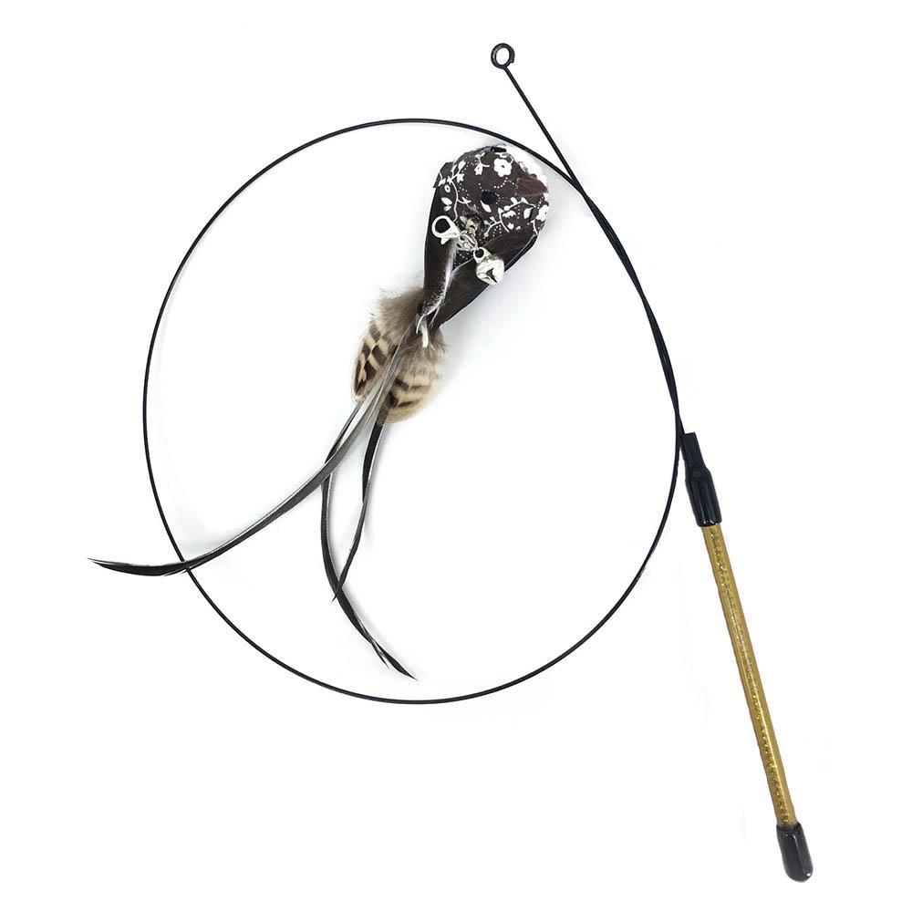 Simulation Vogel Interaktive Katze Spielzeug Lustige Feder Vogel Mit Glocke Katze Stick Spielzeug Für Kätzchen Spielen Teaser Zauberstab Spielzeug Handheld