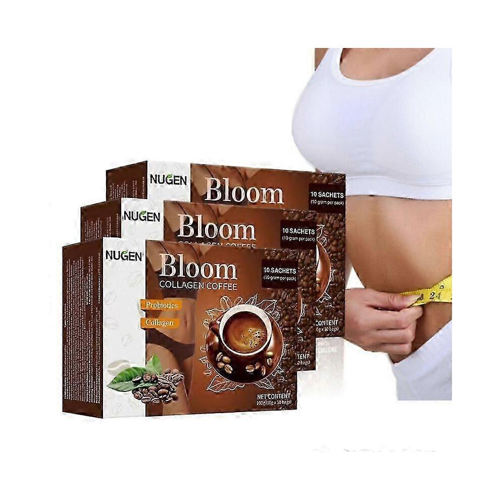 3 Schachteln Bloom Kollagen Kaffee Philippinen, Bloom Kollagen Kaffee Beutel, Reiner Kaffee Kollagen für Frauen und Männer