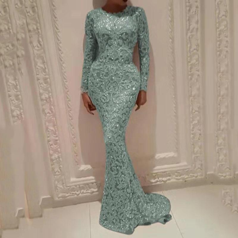 Mode Meerjungfrau Ballkleider Pailletten Kleid Abendkleid Weibliche Cocktail Party Kleid Sexy Bodycon Kleid Plus Größe Kleid XXL grün
