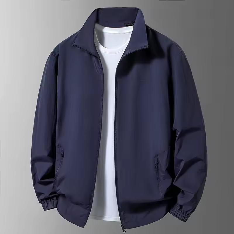 Jacke Herren Frühling Herbst Mäntel Herrenbekleidung Jacke Tragen Herren Jacke Lässig Oberbekleidung Wasserdicht Übergröße XXXL navy blau