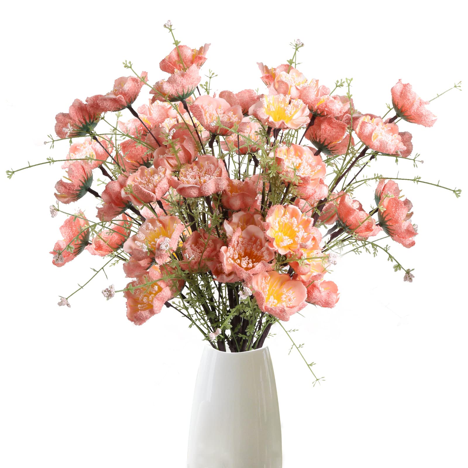 8 Stück künstliche Blumen, 60 cm, künstliche Rhododendron-Blumen, Schaumblumen, Azaleen-Blumen, künstliche Blumen für Zuhause, Tische, Hochzeit, Küche, Dekoration rosa