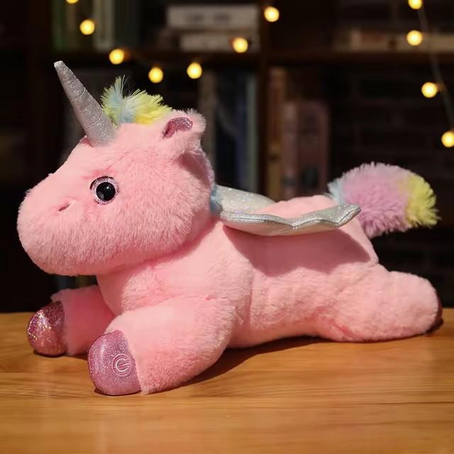 Bunte LED-Licht Einhorn-Puppe Plüschtiere Weiche Niedliche Kissen Geburtstagsgeschenk Kuscheltiere Leuchtendes Spielzeug für Mädchen Kinder