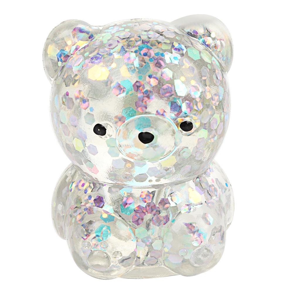 Gummibärchen Bär Squishy Fidget Spielzeug Weich Lustig Zucker Stressball Sensorisches Spielzeug Niedliches Stressabbau Spielzeug silber