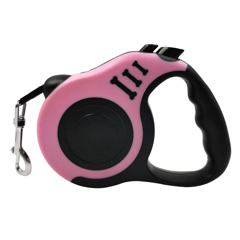 3 m 5 m langlebige Hundeleine für kleine mittelgroße Hunde automatisch einziehbares Nylonseil Katzenleinenverlängerung Welpen-Spaziergänge Lauf-Roulette 3m rosa