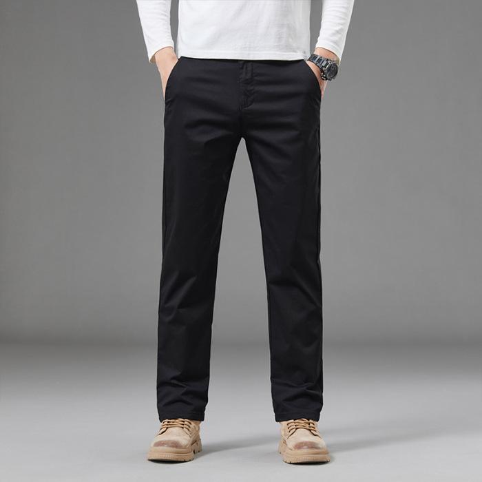 2024 Freizeithosen für Herren, lockere Sommerhosen mit geradem Bein aus reiner Baumwolle für Herren, Westernhosen im Business-Trend für Herren 33 schwarz