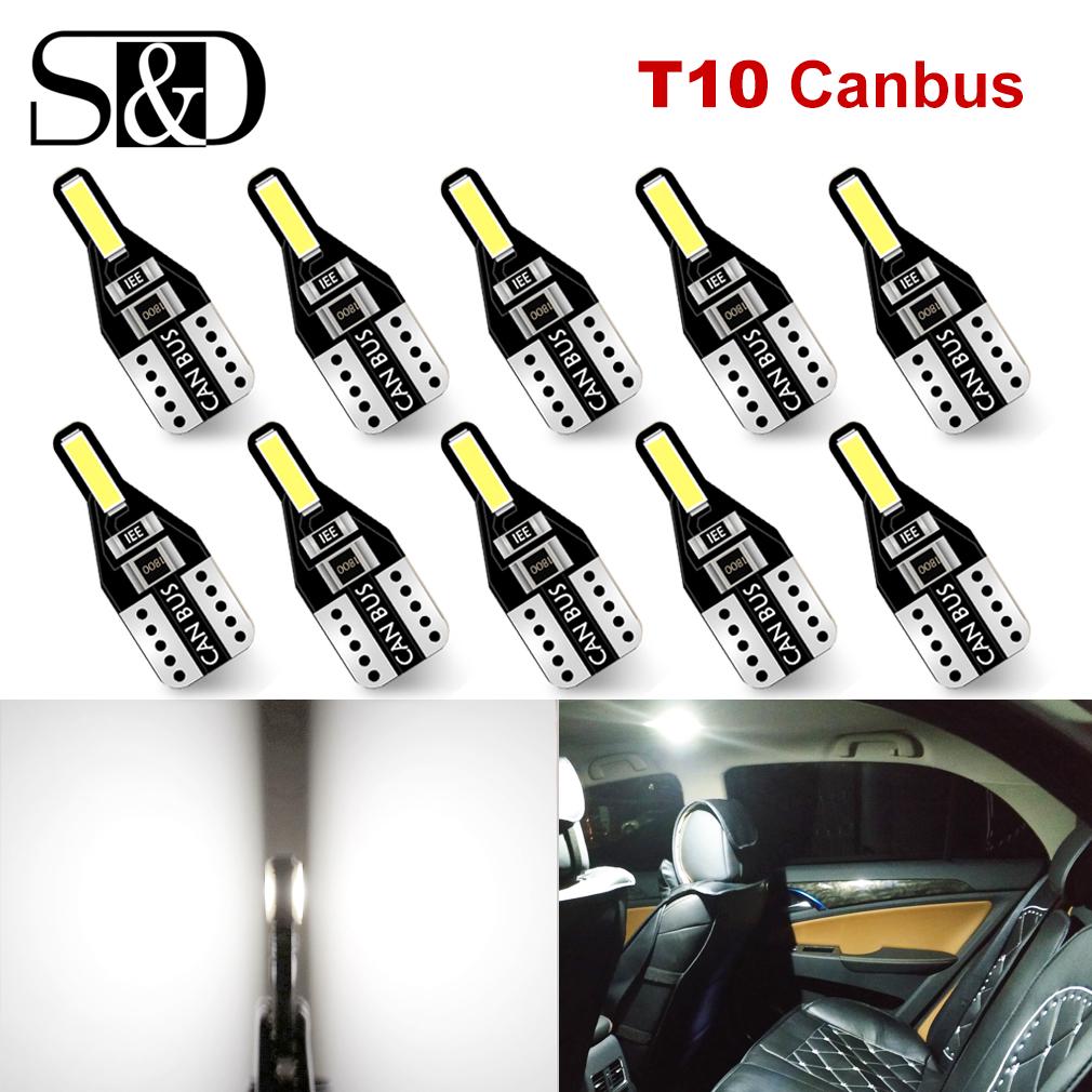 10Pcs T10 W5W Led-lampe 168 194 LED Auto Lampe für Auto Parkplatz Licht Freiheit Dome Lesen Innen stamm Lampe 12V 6000K Weiß