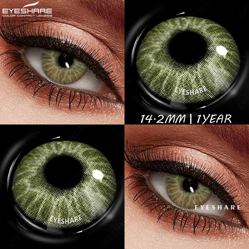 EYESHARE Farbige Kontaktlinsen Augen Make-Up Hellblaue Linsen Green Time Farbige Kontaktlinsen Natürlich Braun Jahreslinsen 1 Paar