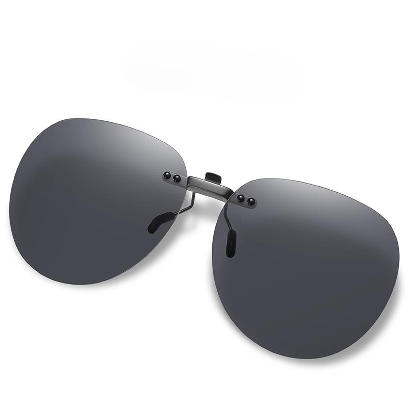 Toad Polarisierte Clip-Sonnenbrille aus Metall, ultraleichte flache verspiegelte Clip-Sonnenbrille für Fahrer
