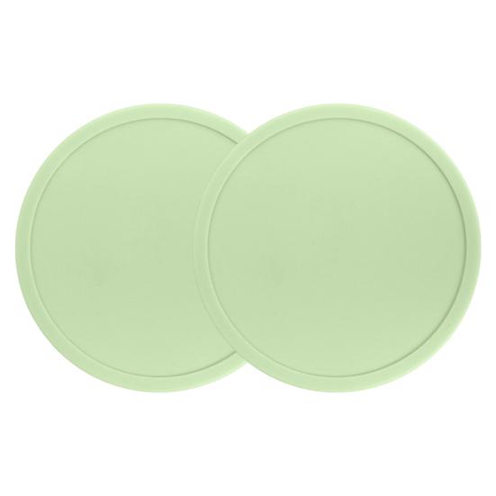 2 Stück 10 cm Silikon-Untersetzer, hitzebeständig, rutschfest, erhöhter Rand, auslaufsicher, Arbeitsplatte, runder Getränke-, Kaffee- und Teebecherhalter, Küchenzubehör grün