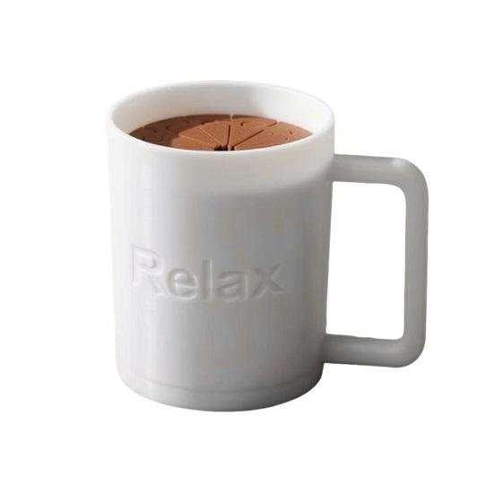 3D-gedruckter Kaffeebecher Fidget Realistisches Kaffeespritzer Schreibtisch Fidget Spirale A gray