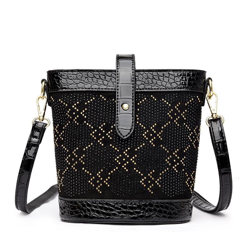Neue Diamant-Inlay-Tasche Sommer Damen Vielseitig Handy-Tasche Nische High-End Eimer-Tasche Eine Schulter Crossbody gray