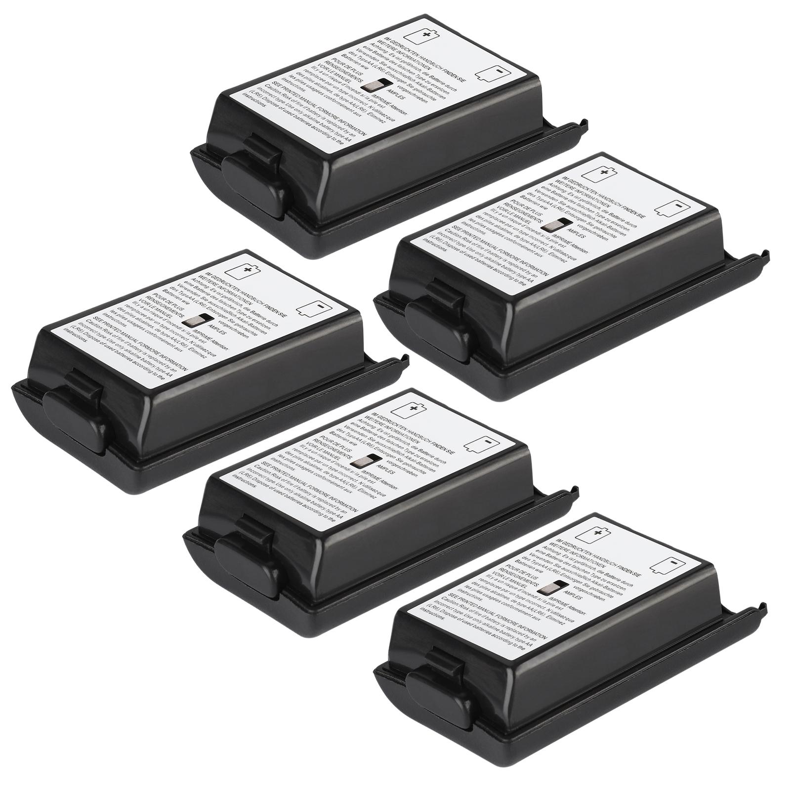 5 STK Universal Ersatzbatterie-Schalen-Gehäuse-Abdeckungs-Kit für XBOX 360 Controller (Weiß) schwarz