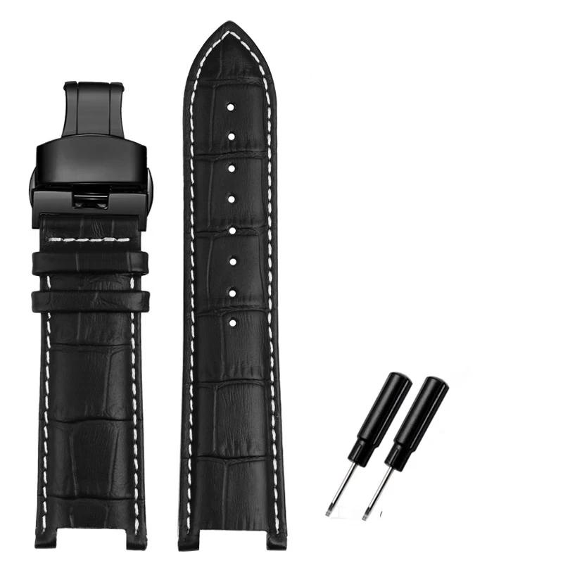 Armbandzubehör für Versace Armband VER großes Zifferblatt VERSACE Herren VBR 8545 Echtes Lederarmband 24mm 24mm black