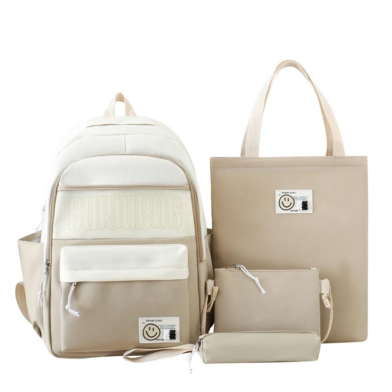 Neuer Modischer Trendrucksack Schultasche für Mittelschüler Große Kapazität Vierteilige Schultasche für Frauen