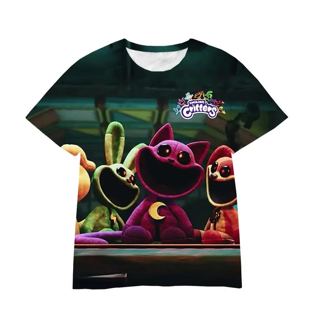 Smiling Critters T-Shirt Kindermode Cartoon 3D-Druck Casual Kinder Geburtstagsgeschenk Babykleidung Kinder Kurzarm T-Shirts 140