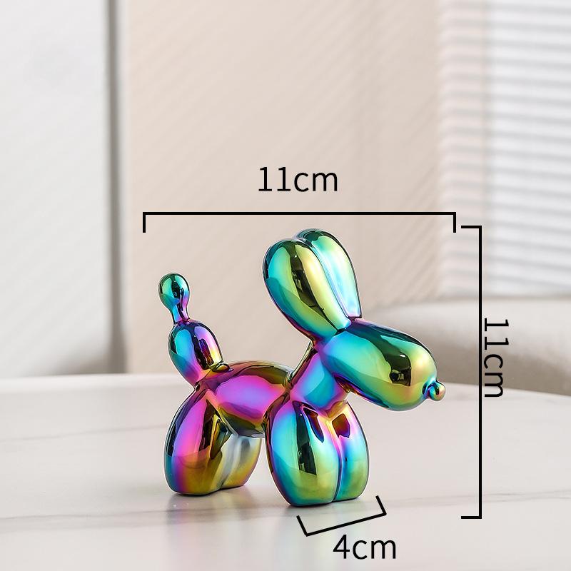 1 Stück Keramik Ballon Hund Statue, Home Moderne Dekoration, Keramik Tier Statue, Wohnzimmer Büro Desktop Dekoration 1pcs