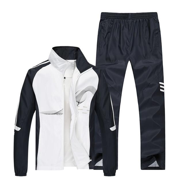 Männer Casual Trainingsanzug Langarm Jacke und Hosen Sets Männer Anzug Frühling Herbst Trainingsanzug 2 Stück Sets XXL
