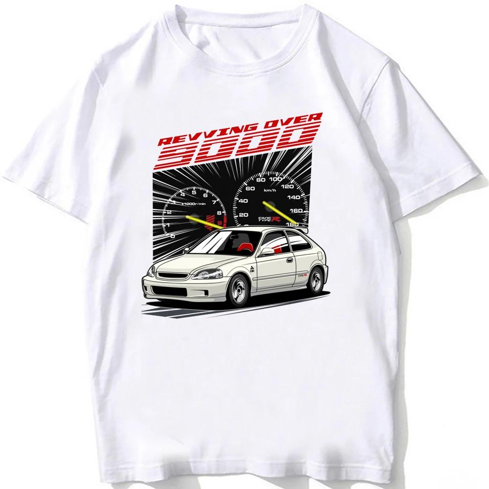 Hip Hop Japan Style Herren Kurzarm JDM Mugen Power T-Shirt Honds Civic Type R EG EK Auto Klassische T-Shirts Junge Lässig Weiße T-Shirts M