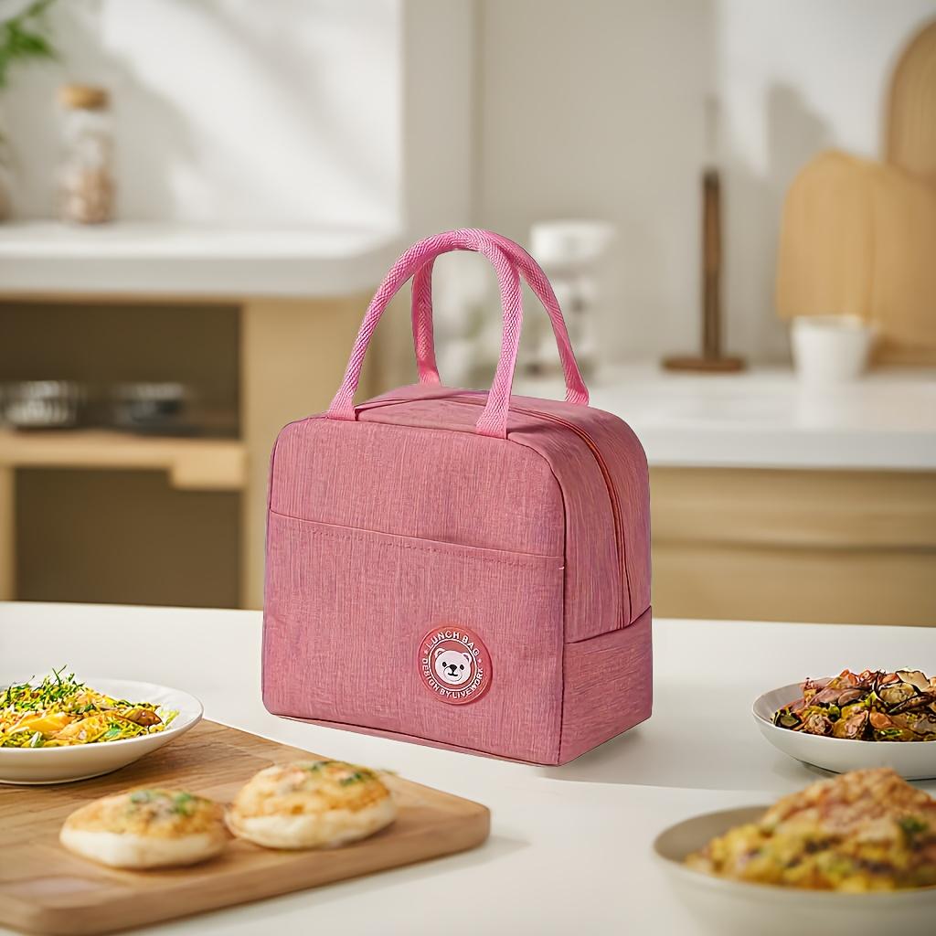 1 Stück Tragbare Leichte Tragetasche Isolierte Tasche Outdoor, Handtasche für Studenten, Multi-Kinetische Arbeit Und Outdoor-Camping Handtasche, Freizeitstil rosa