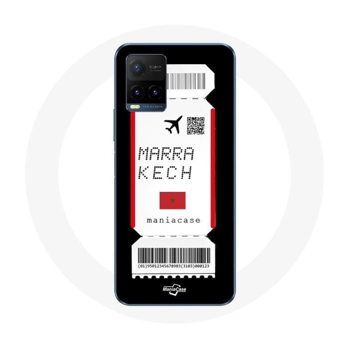 Coque pour Vivo Y21s 2021 / Y21 2021 Billet d'avion Marrakech Maroc