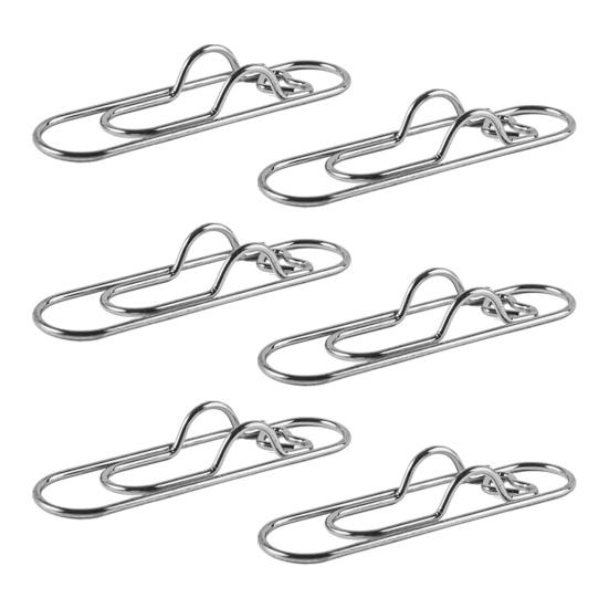 6 Stück Metall Herz Stiftklemmen Notizbuch Stifthalter Farbige Büroklammer Niedliche Formklemmen Schulsachen Organizer silber