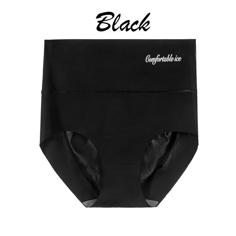 1Pcs Shapewear Frauen Höschen Bauch-steuer Unterwäsche Nahtlose Eis Seide Hohe Taille Sexy Abnehmen XL schwarz