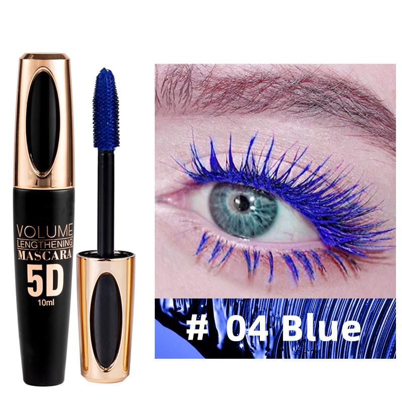 5D Mascara Blau Farben Wasserdicht Langlebig Curling Silk Fiber Wimpern Verlängerung Make Up Weiß Wimpern Frauen Kosmetik Neue