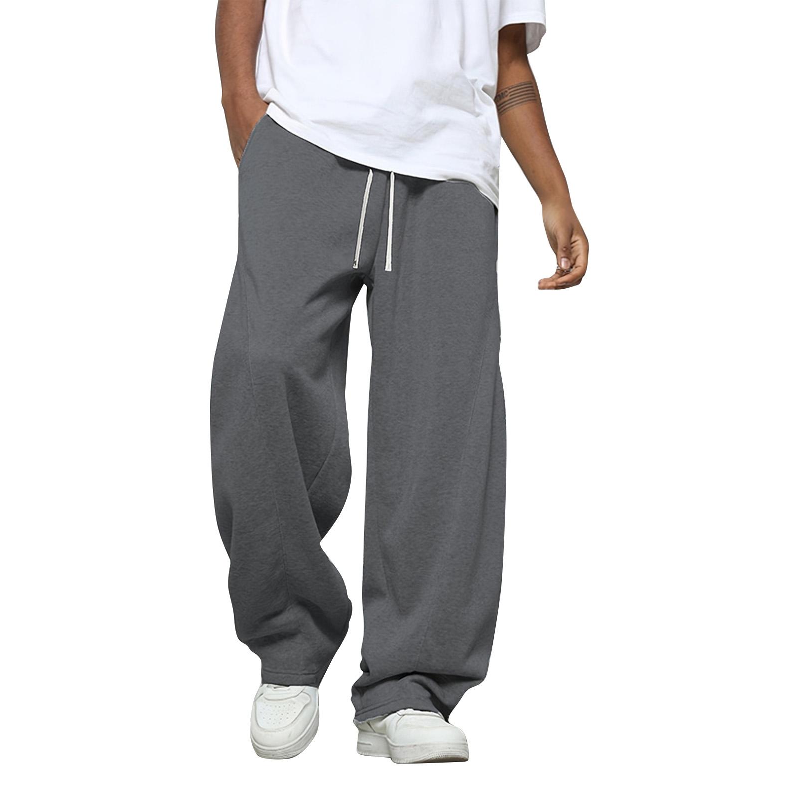 Herren Einfarbig Locker Weitbein Jogginghose Herren Lässige Mode Jogginghose XXL