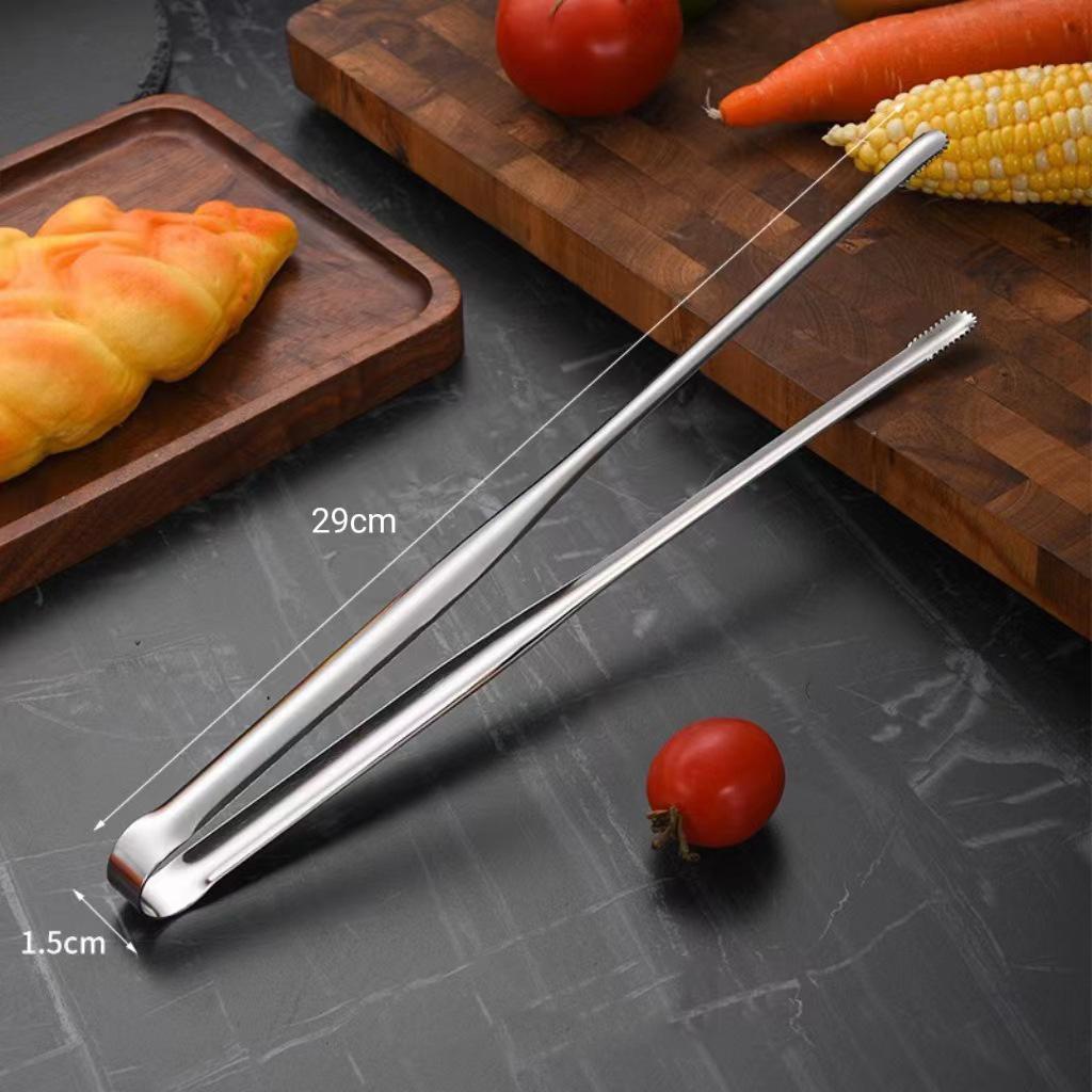 Grillzange aus Edelstahl, Lebensmittel-Clip, BBQ-Steak-Clip, Brotzange, Kochutensilien, Party, rutschfeste Küchenhelfer, Zubehör L