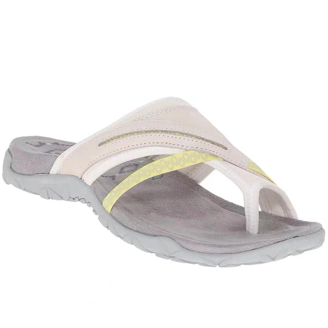 Sommer Damen Schuhe Komfort Strand Flip Flops Damen Gummi Flache Sandalen Lässige Sneaker Hausschuhe Damen Übergröße 43 Sandalen 43 beige