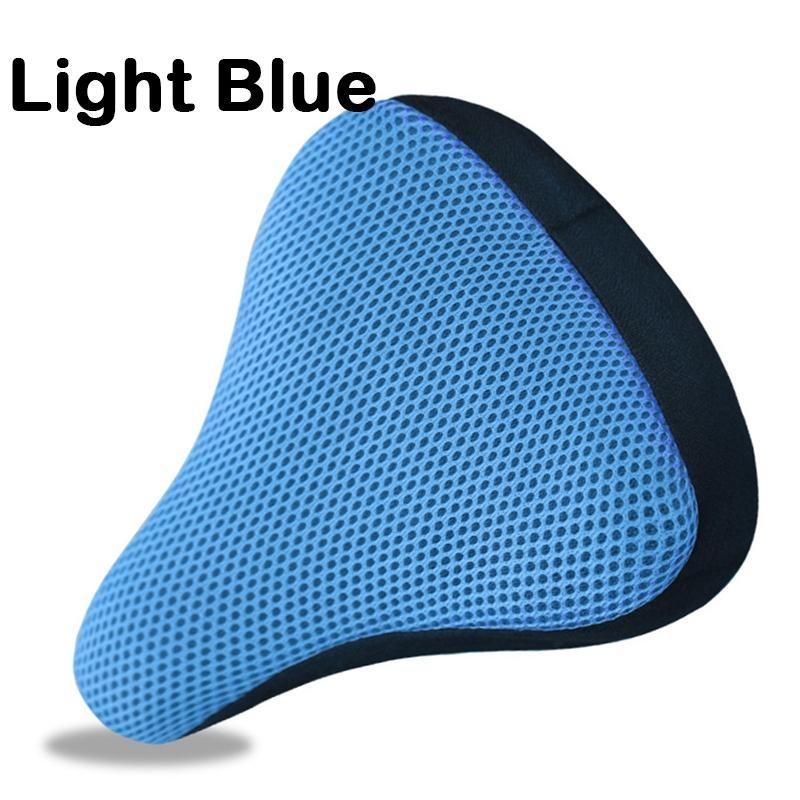 3D Soft Bike Sitzbezug Fahrrad Sattelbezug Radfahren Silikon Sitzkissen Radfahren Atmungsaktiv Sattel Bequeme Fahrradteile hellblaue