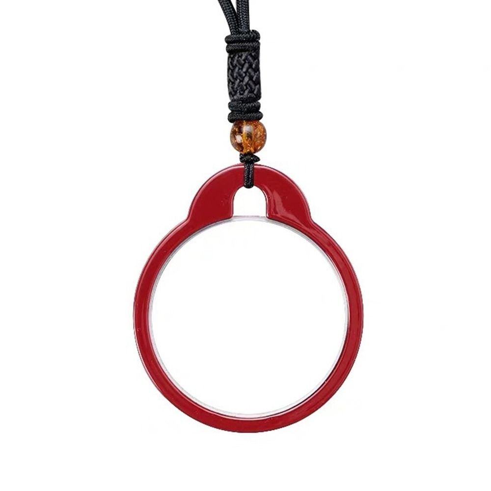 Tragbarer Vergrößerer Anhänger Kreative Lesebrille Halskette Lesebrille Lesehelfer Red-200