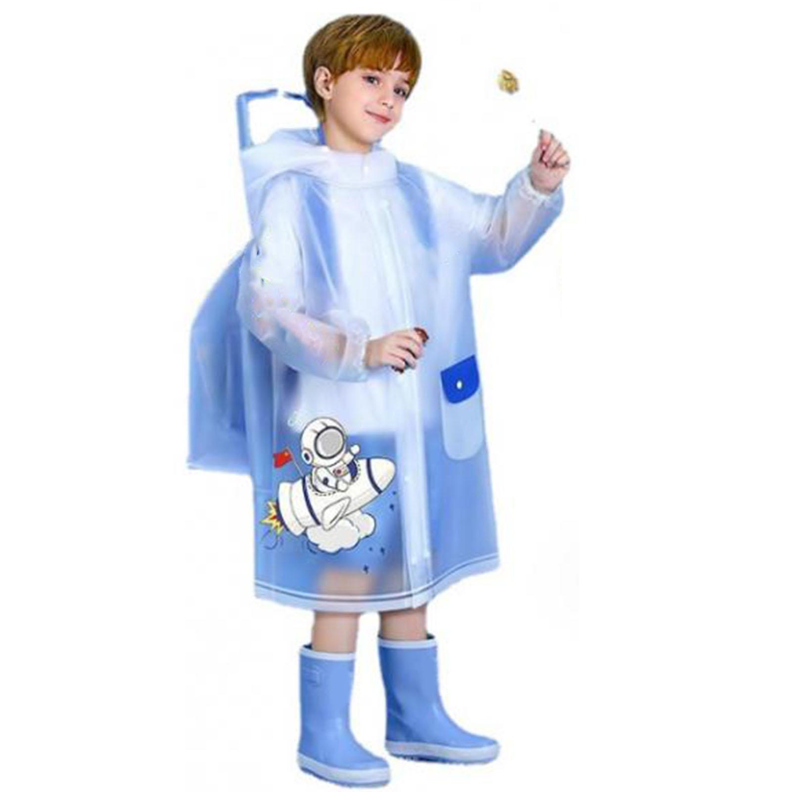 Kinder Regenmäntel Verdickte Wiederverwendbare Regenponchos mit Kapuze Ärmel Wasserdichte Regenmäntel mit L(for 6.5-9kg)