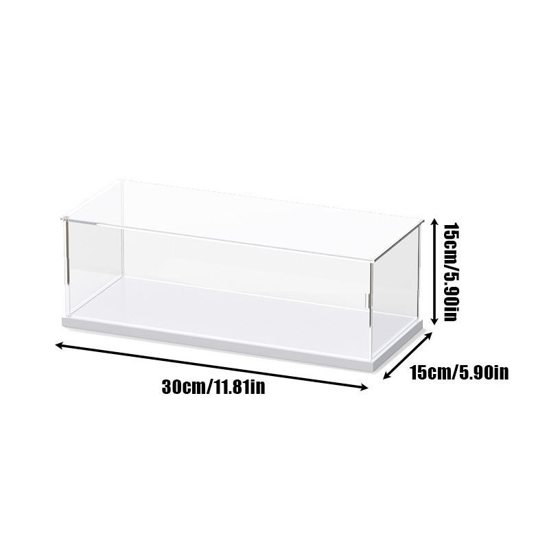 1 Stück transparente Acryl-Displaybox, Aufbewahrung, staubdichter Schutz, Vitrine, Desktop-Aufbewahrung, Heimaufbewahrung 30*15*15cm white