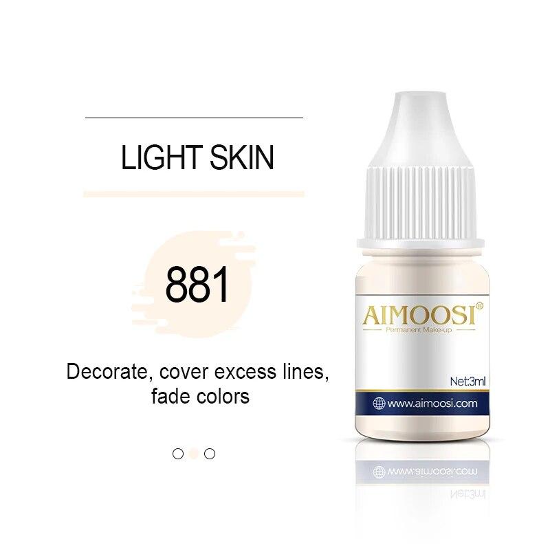 Tattoo-Tinte Nano-Pigment Milchfarben für semipermanentes Make-up-Set, Tönung, Augenbrauen, Eyeliner, Lippen, Schönheit, 3 ml Microblading-Pigmente 881 Skin Color