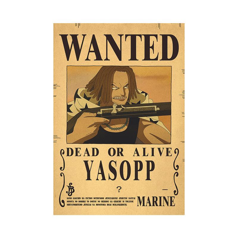 Anime One Piece Ruffy 3 Billion Bounty Wanted Poster Vier Kaiser Kid Actionfiguren Vintage Wanddekoration Poster Spielzeug Mission Jesus