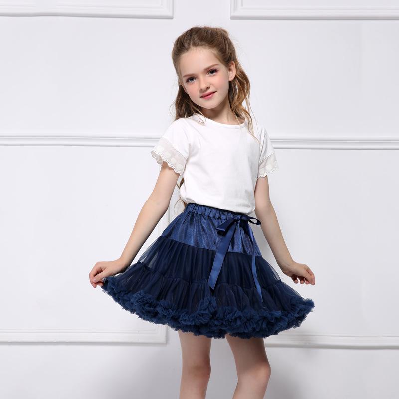 Kinder Mädchen Tüll Rock Baby Mädchen Kleidung Tutu Pettiskirt Rock Mode Mädchen Kleidung Prinzessin Röcke Rock Für Mädchen Kleidung 8-10years navy blau
