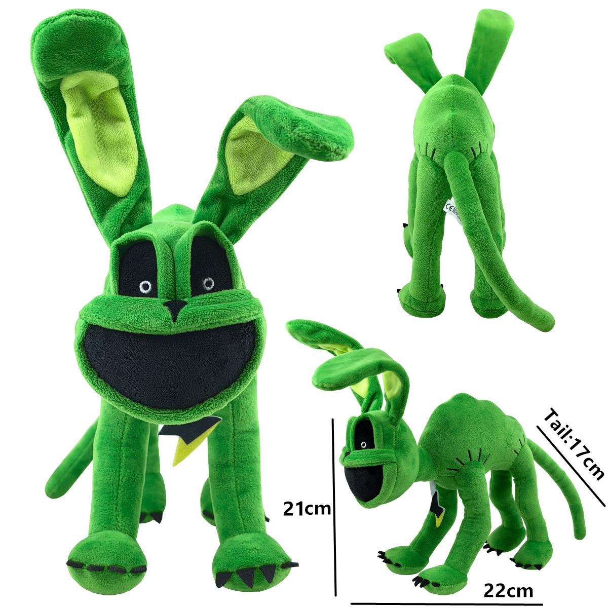 Albtraumkatze mit großem Maul, lila Hund, Plüsch, lächelnde Tiere, Plüschtiere, Spielzeug, Kuscheltiere, grünes Katzenspielzeug mit großem Maul, Geschenke für Kinder