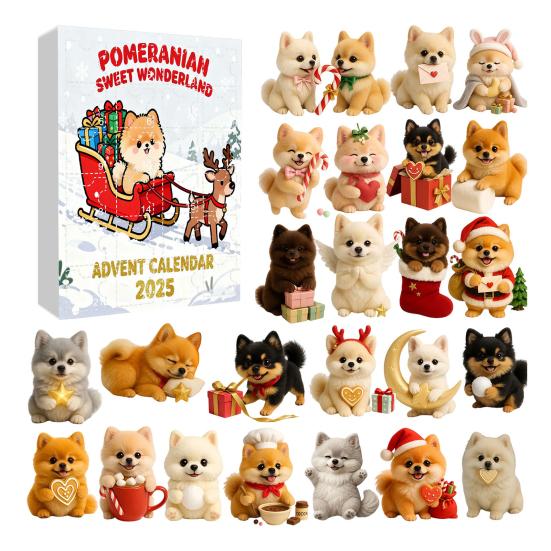Weihnachts-Adventskalender Corgi-Design 24-Tage Countdown Dekoration Kinder Überraschungs-Adventskalender Feiertagsdeko B