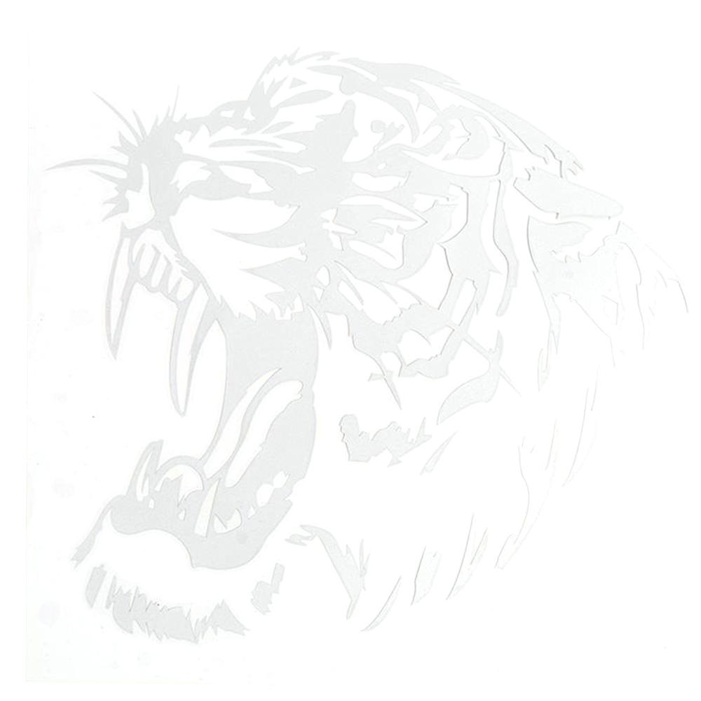 Neue Autohauben-Autoaufkleber, reflektierende Aufkleber, personalisierte Gravur, Tiger-Autoaufkleber weiß