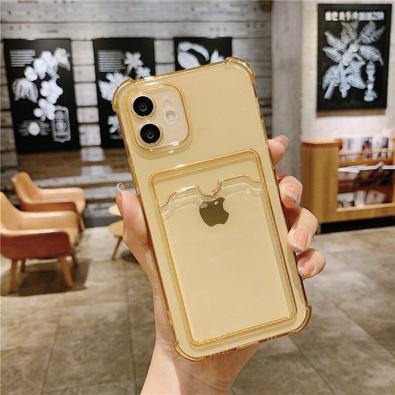 Stoßfeste Silikon-Handyhülle für iPhone 17 16 15 14 12 11 Pro 13 Xs Max Objektivschutz für iPhone SE X Xr 6s 7 8 Plus Kartenhülle Rückseite For iPhone 8 Plus gold