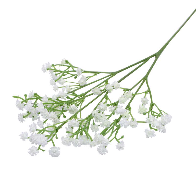 90 Köpfe 52cm Schleierkraut Kunstblumen Plastik Gypsophila DIY Blumensträuße Arrangement für Hochzeit Heimdekoration 1bunch weiß
