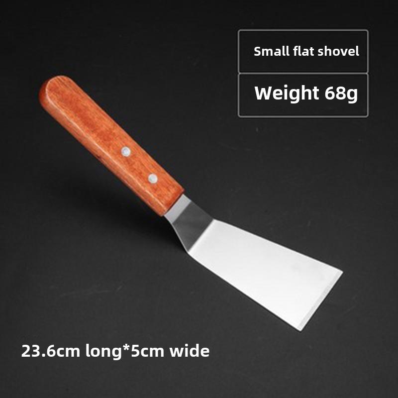 Edelstahl Teppanyaki Spatel Professioneller Küchenwender für Pizza, Steak, Pfannkuchen Small Flat Shovel
