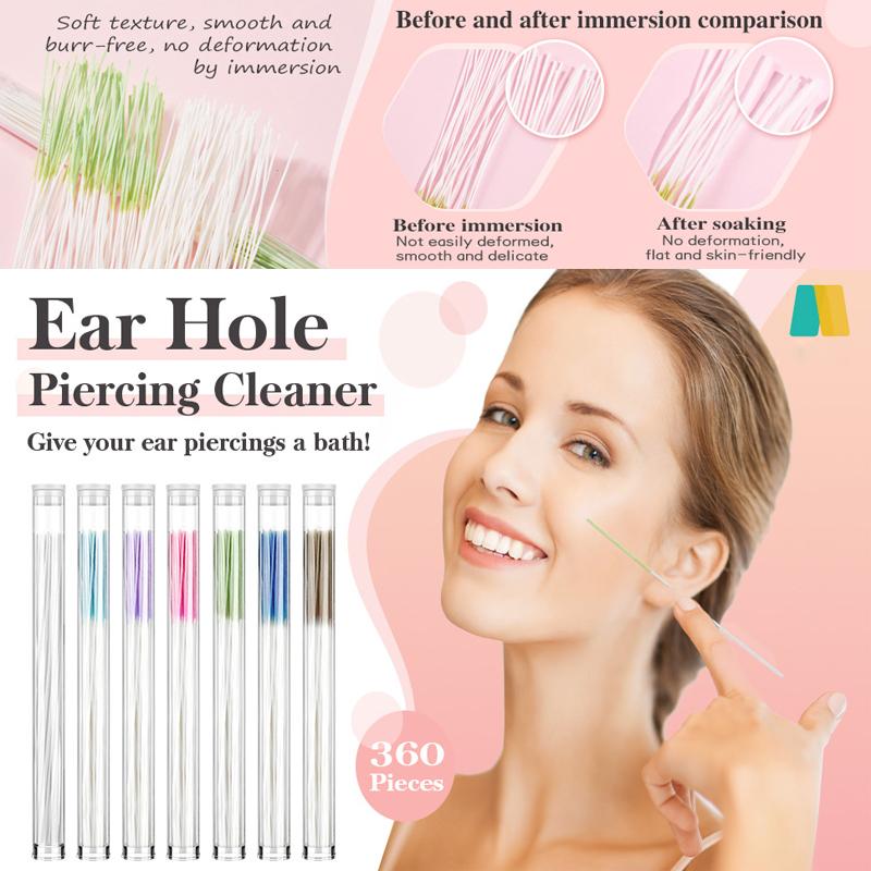 Ohrlochseide, Ohrringe, Lochreiniger, Einweg-Piercing-Nachsorge-Reiniger, Ohrringe, Piercing-Reinigungslinie, Ohrpiercing-Pflege, Reinigung 360 Pieces